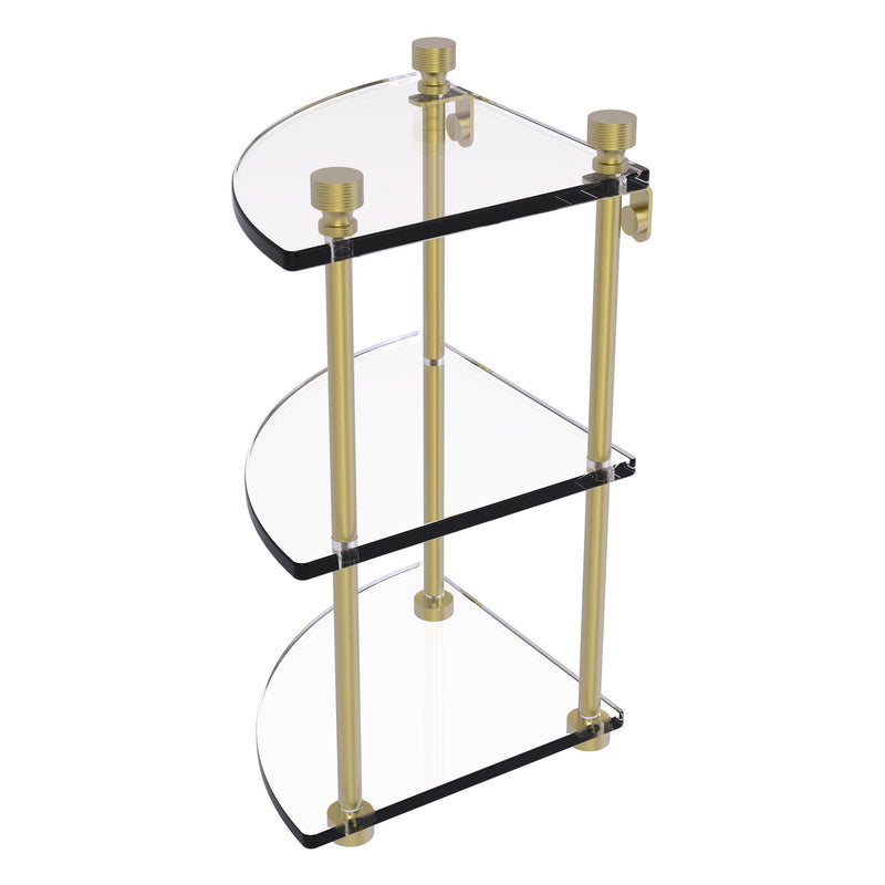 Three Tier Corner Glass Shelf