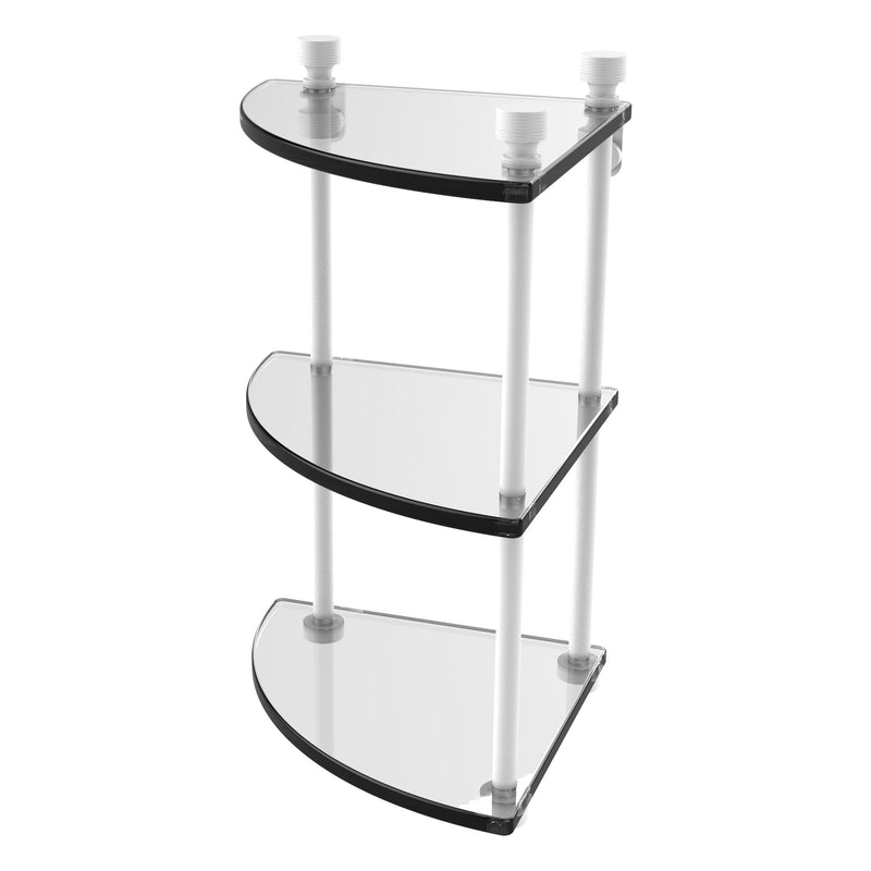 Three Tier Corner Glass Shelf