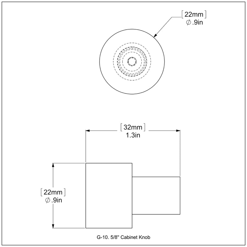 5/8 Inch Cabinet Knob