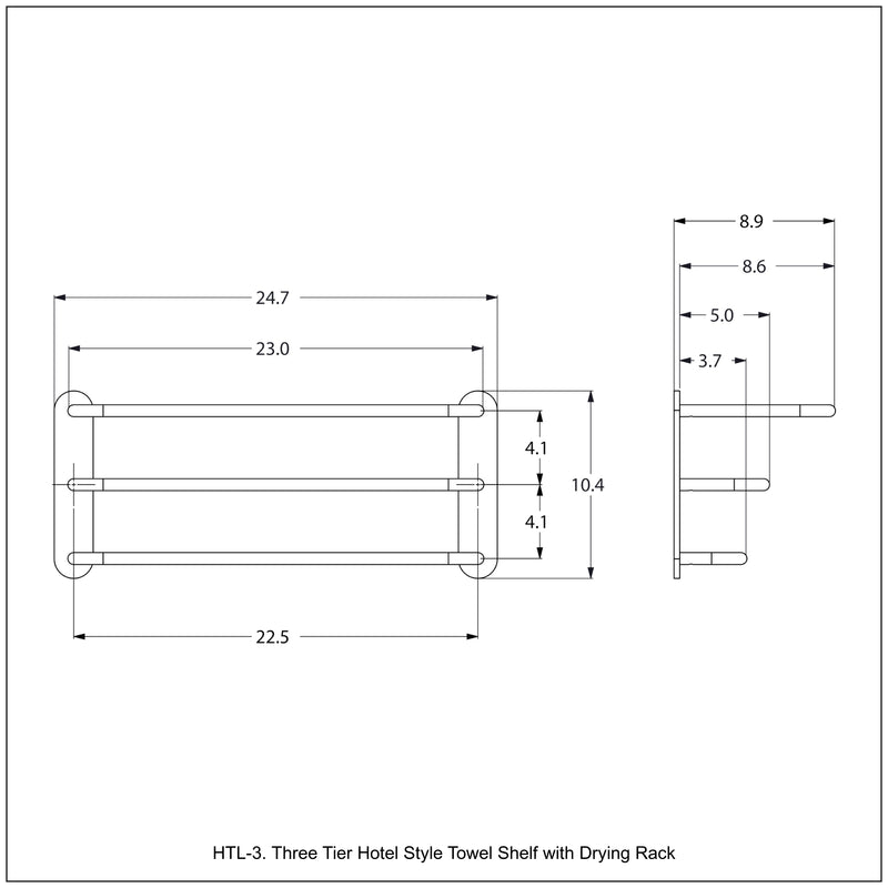 Three Tier Hotel Style Towel Shelf with Drying Rack