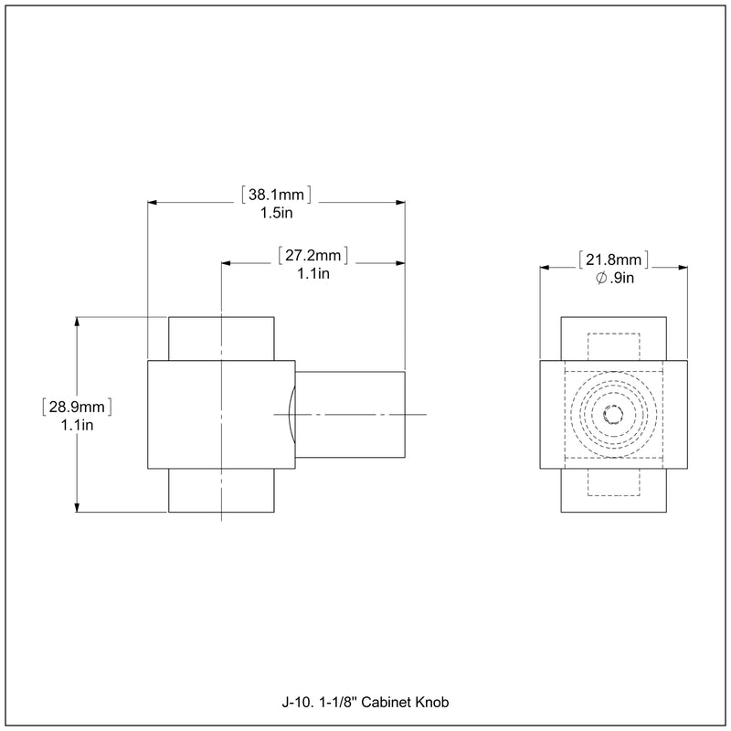 1-1/8 Inch Cabinet Knob