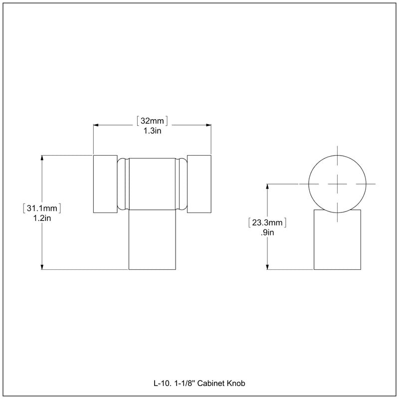 1-1/8 Inch Cabinet Knob