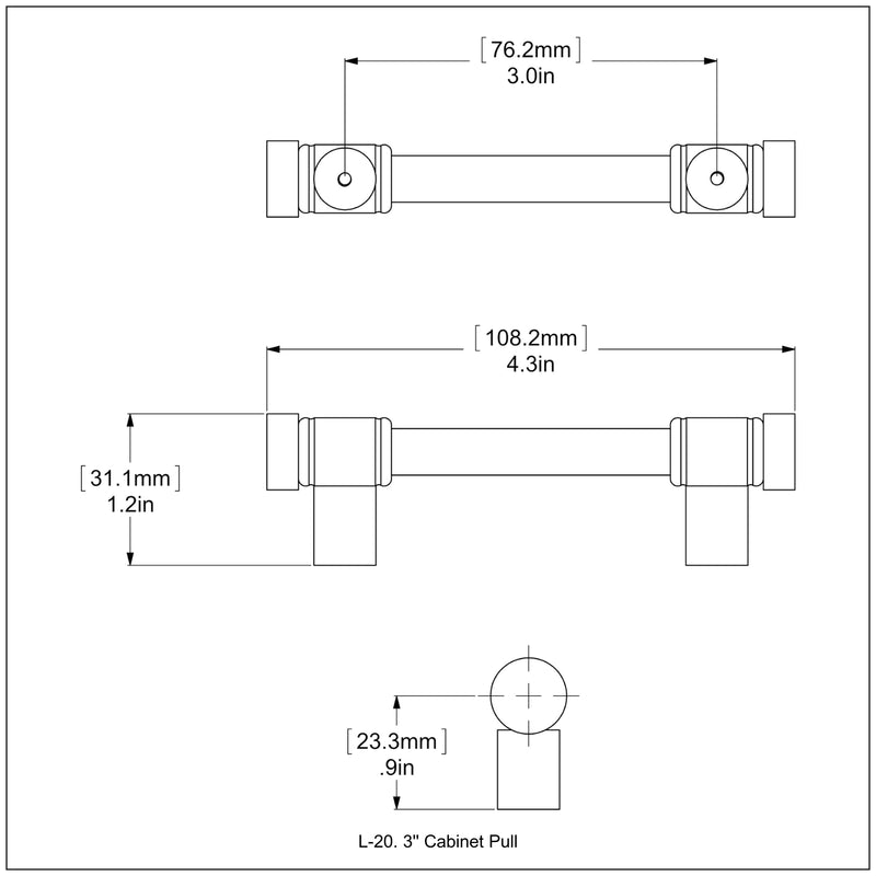 3 Inch Cabinet Pull