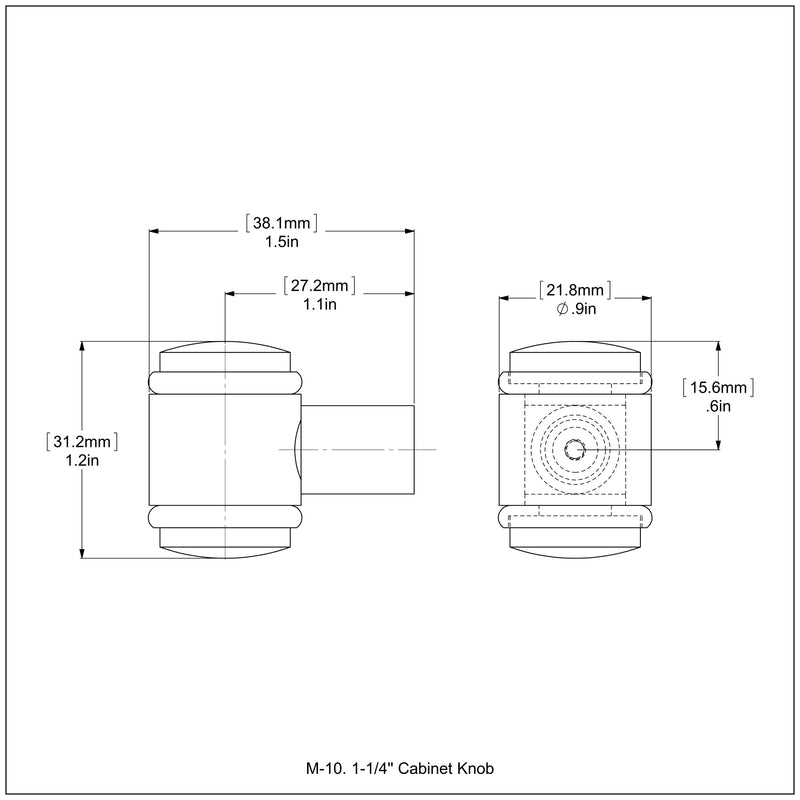 1-1/4 Inch Cabinet Knob