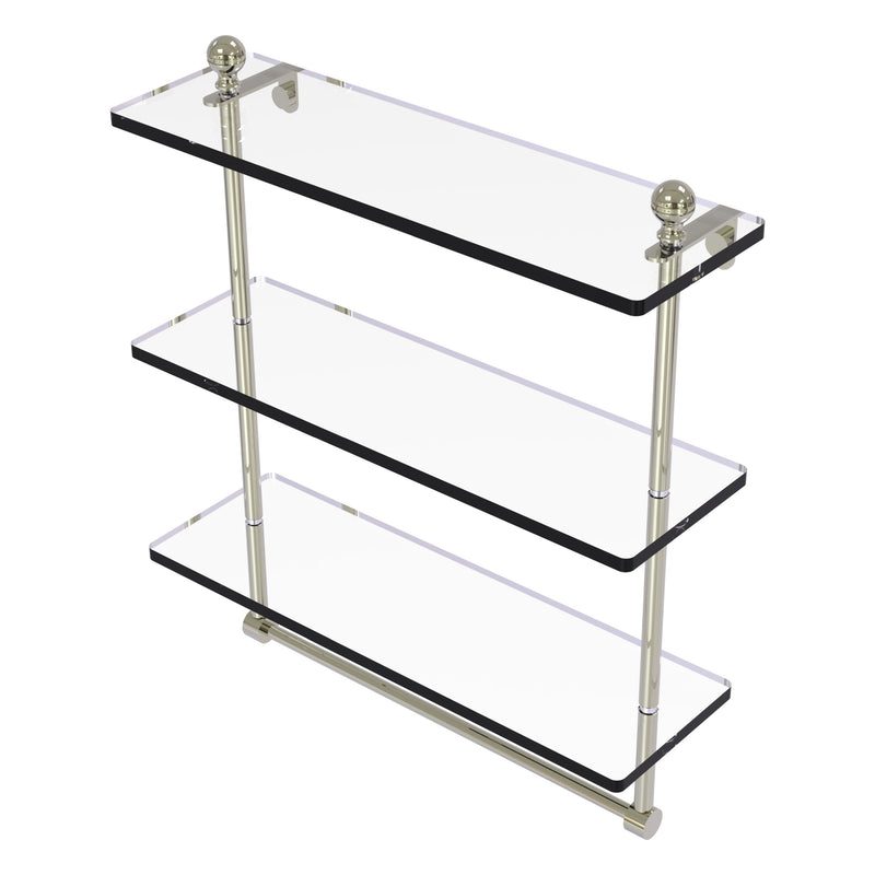 Mambo Collection Triple Tiered Glass Shelf with Integrated Towel Bar