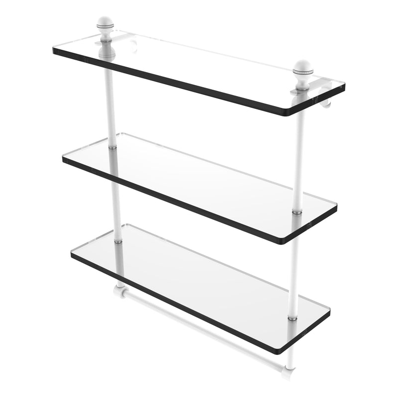 Mambo Collection Triple Tiered Glass Shelf with Integrated Towel Bar