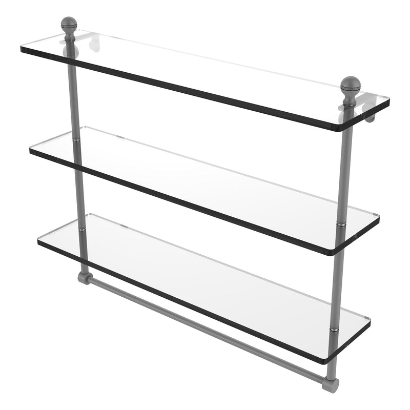 Mambo Collection Triple Tiered Glass Shelf with Integrated Towel Bar