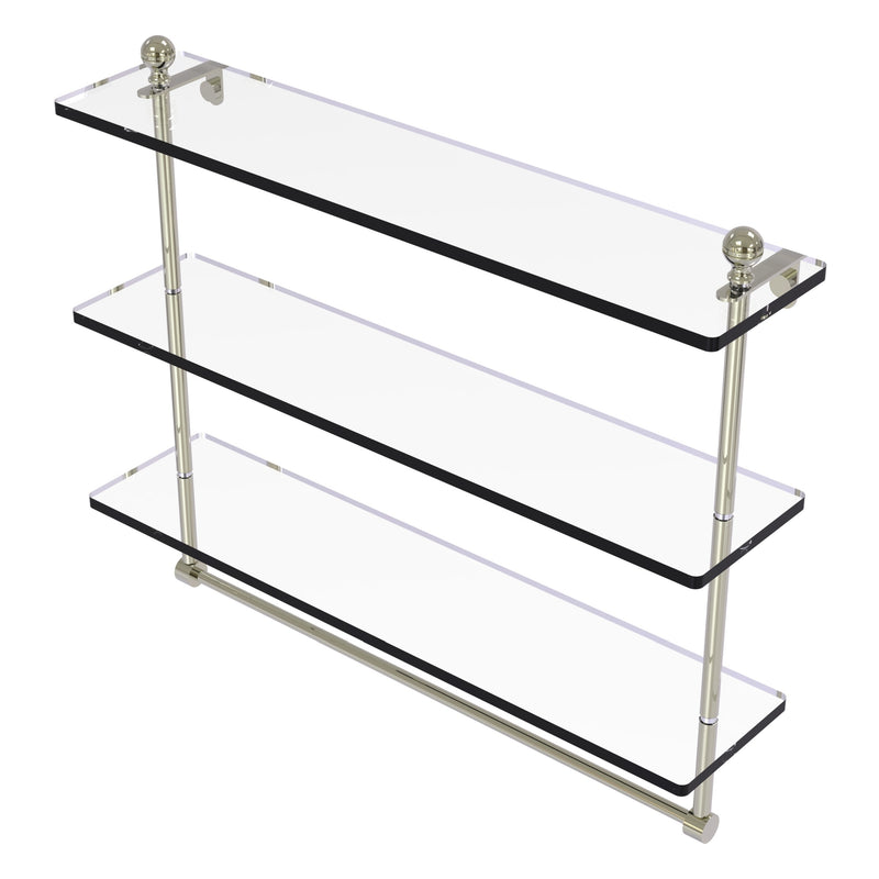 Mambo Collection Triple Tiered Glass Shelf with Integrated Towel Bar