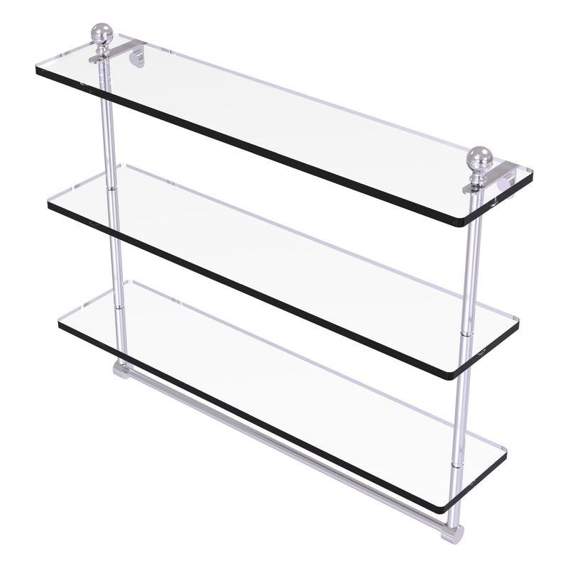 Mambo Collection Triple Tiered Glass Shelf with Integrated Towel Bar