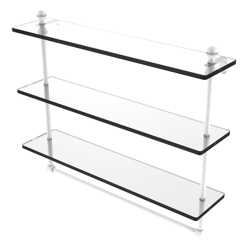 Mambo Collection Triple Tiered Glass Shelf with Integrated Towel Bar