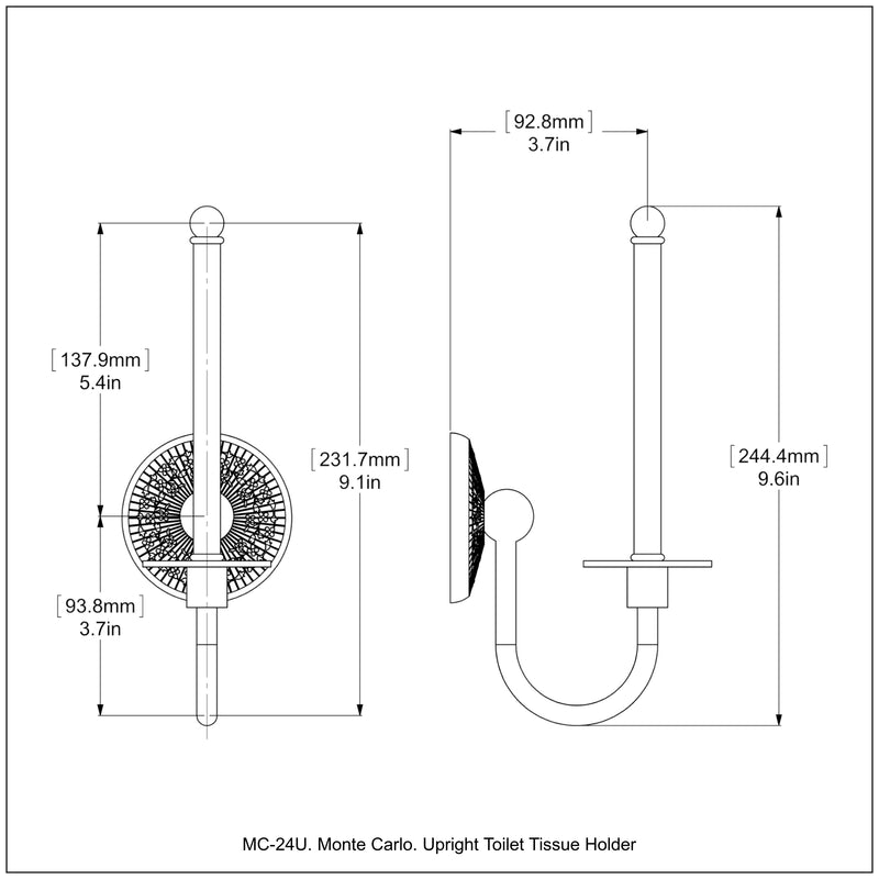 Upright Toilet Tissue Holder