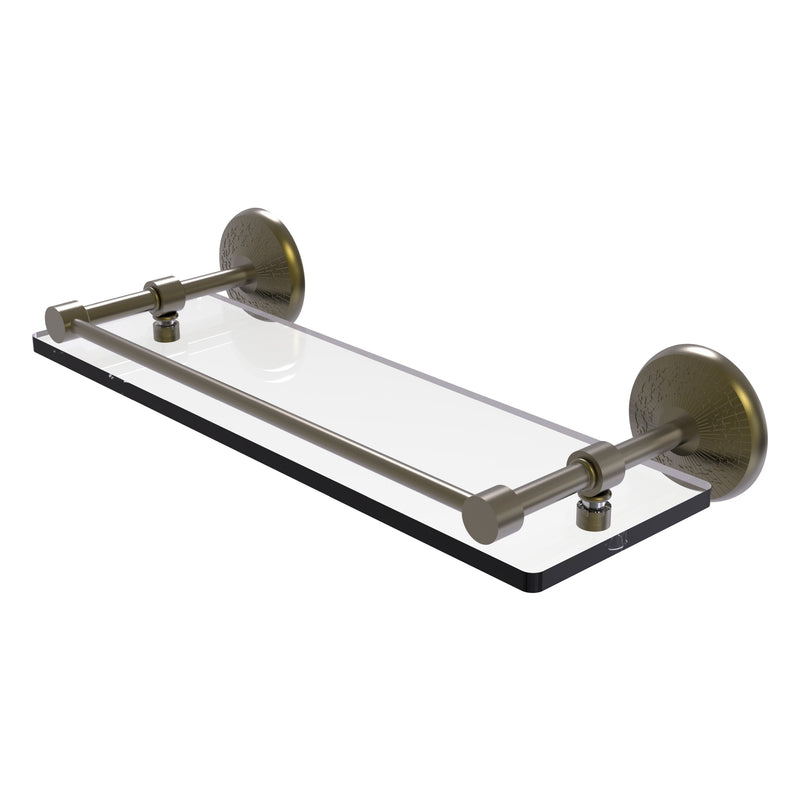 Monte Carlo Collection Tempered Glass Shelf with Gallery Rail