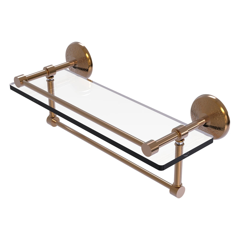 Monte Carlo Collection Gallery Rail Glass Shelf with Towel Bar