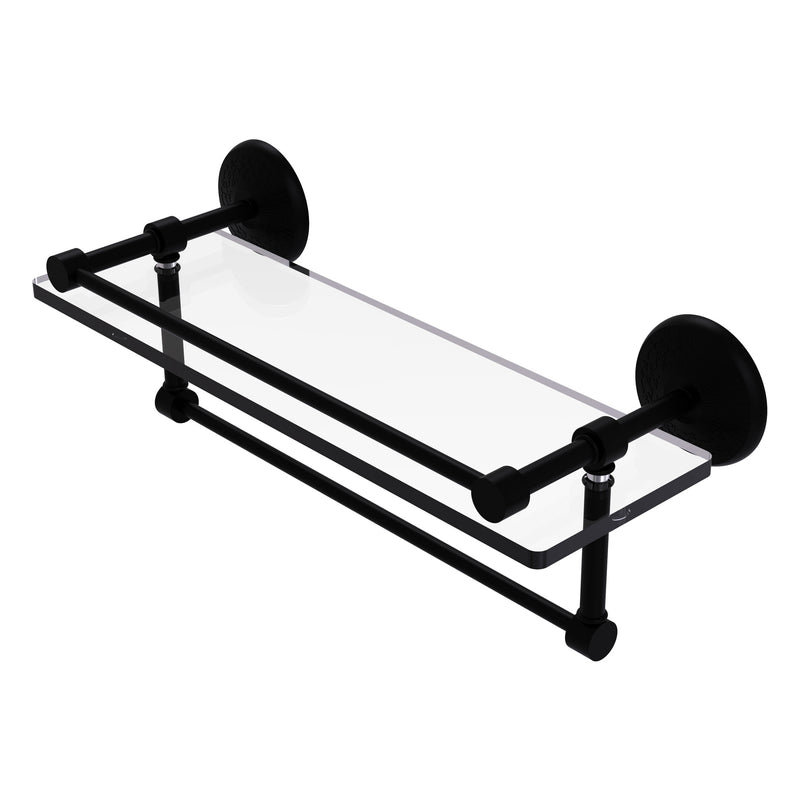 Monte Carlo Collection Gallery Rail Glass Shelf with Towel Bar