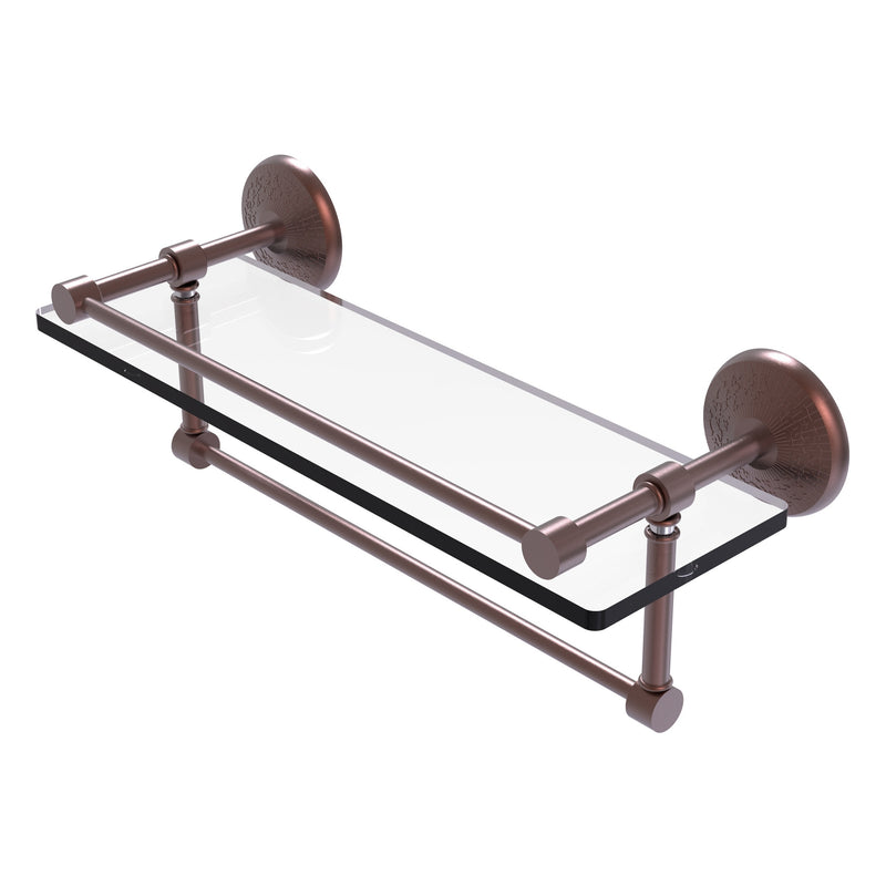 Monte Carlo Collection Gallery Rail Glass Shelf with Towel Bar