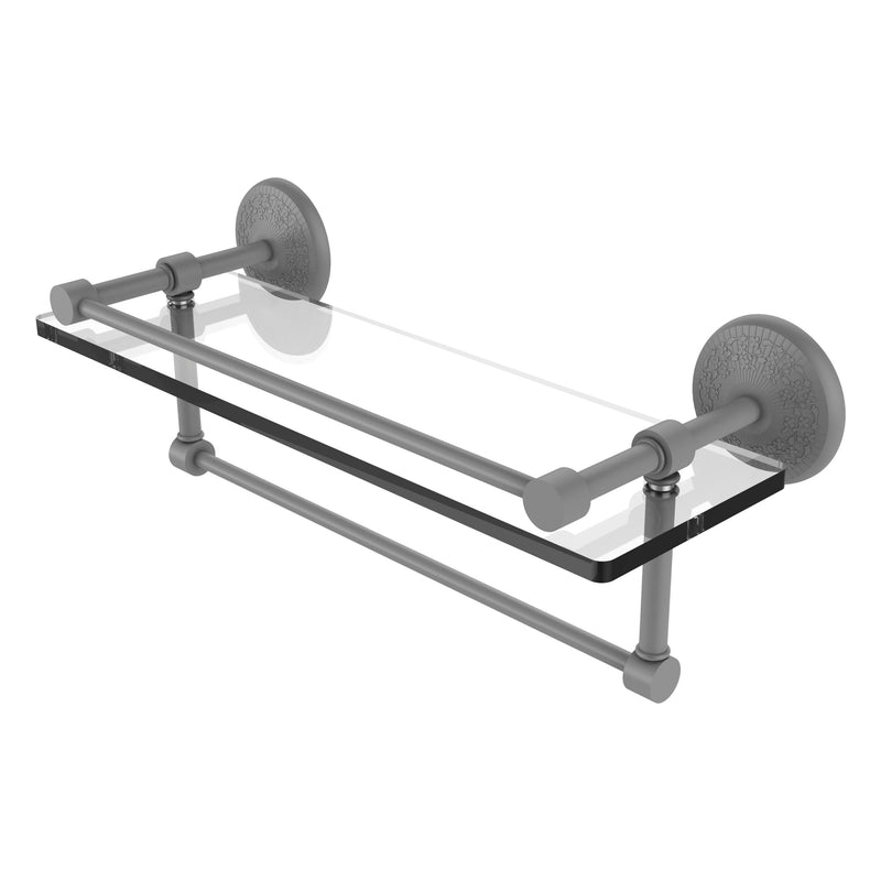 Monte Carlo Collection Gallery Rail Glass Shelf with Towel Bar