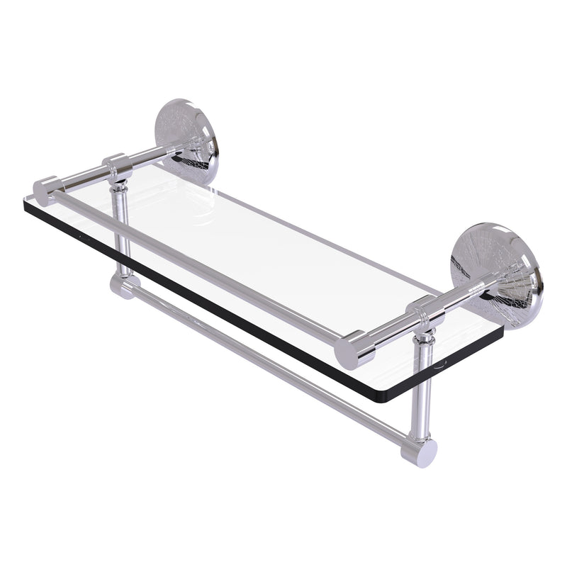 Monte Carlo Collection Gallery Rail Glass Shelf with Towel Bar