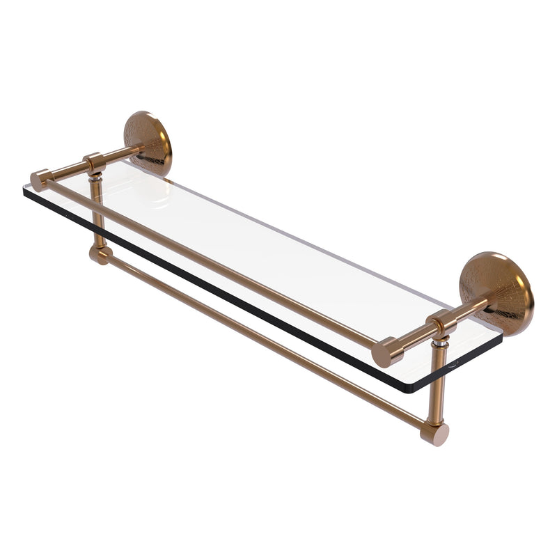 Monte Carlo Collection Gallery Rail Glass Shelf with Towel Bar