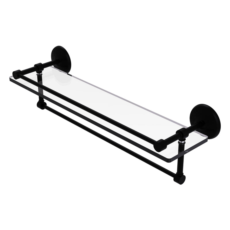 Monte Carlo Collection Gallery Rail Glass Shelf with Towel Bar