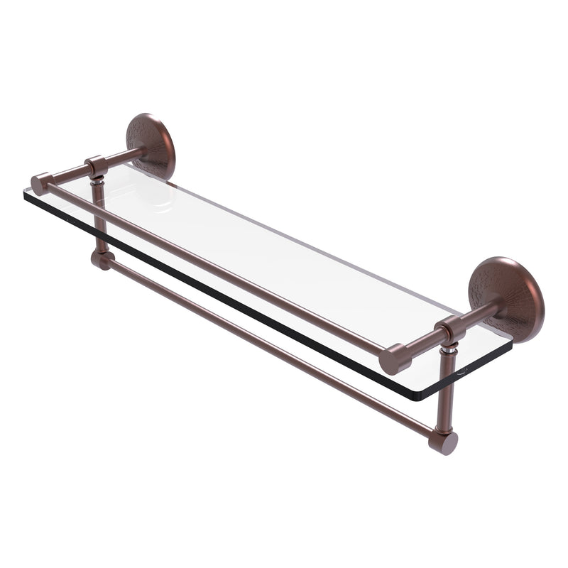 Monte Carlo Collection Gallery Rail Glass Shelf with Towel Bar