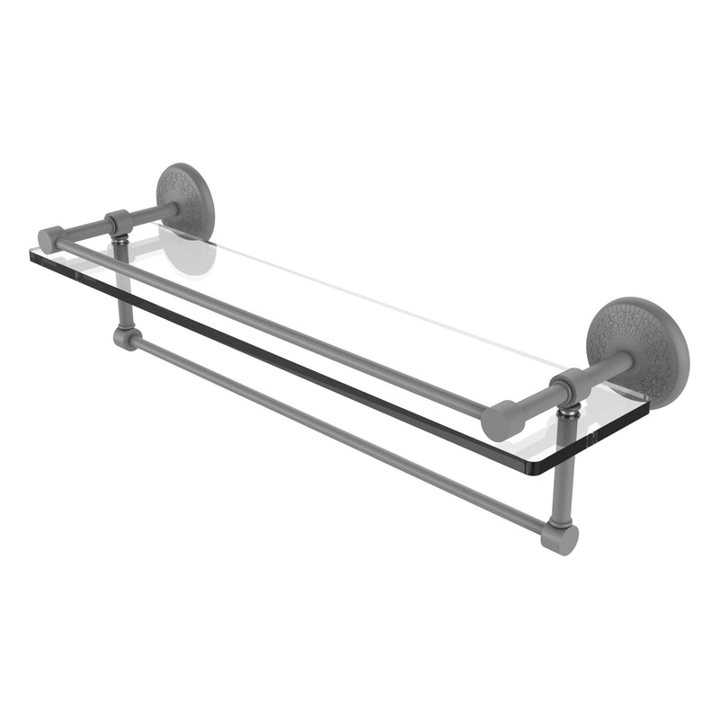 Monte Carlo Collection Gallery Rail Glass Shelf with Towel Bar