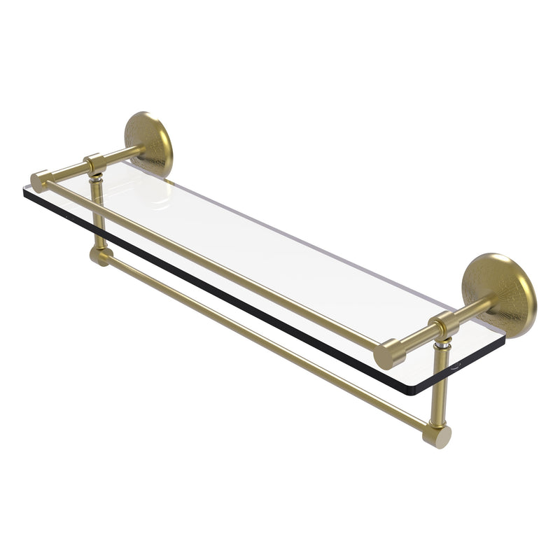 Monte Carlo Collection Gallery Rail Glass Shelf with Towel Bar