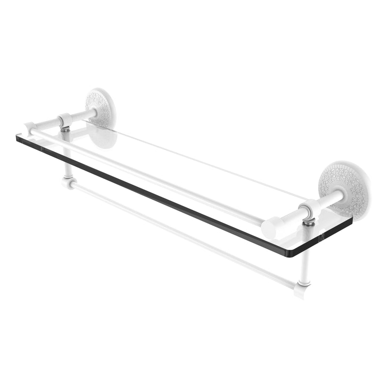 Monte Carlo Collection Gallery Rail Glass Shelf with Towel Bar