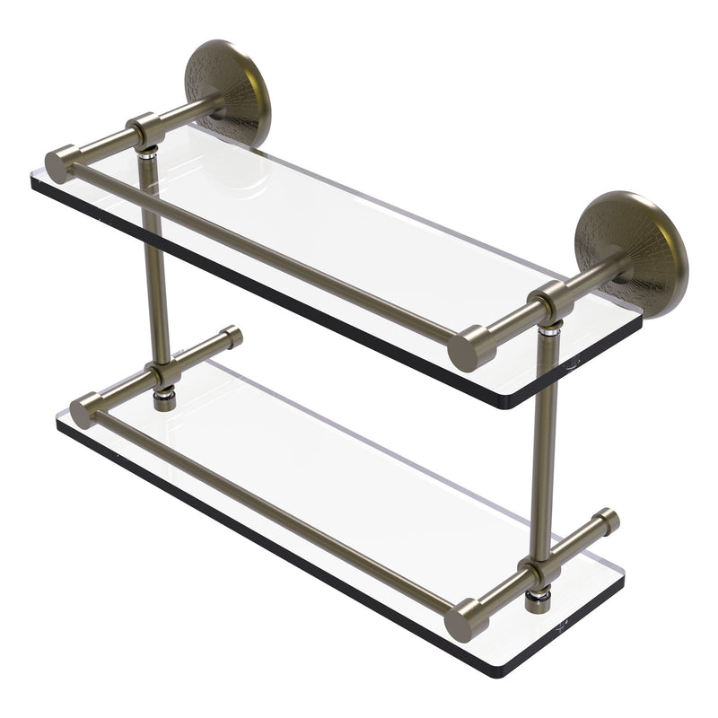 Monte Carlo Collection Double Glass Shelf with Gallery Rail