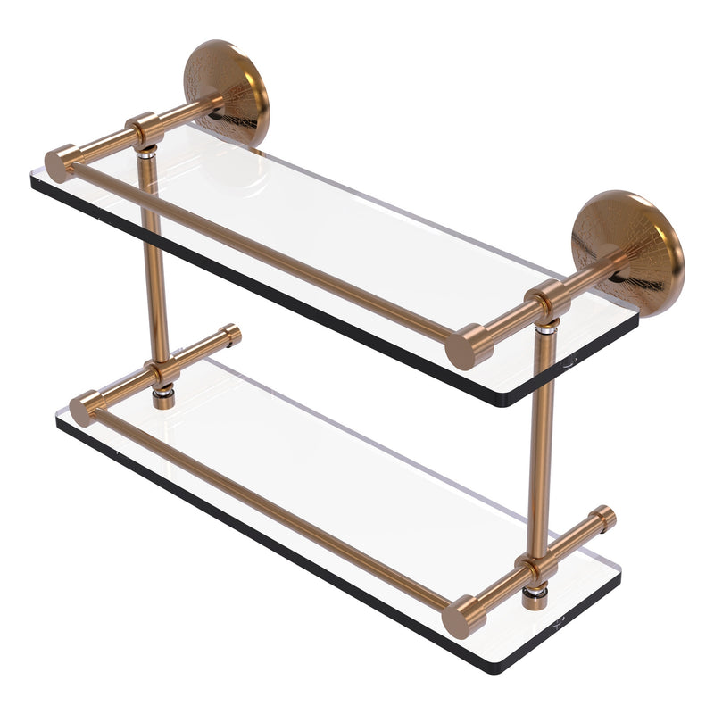 Monte Carlo Collection Double Glass Shelf with Gallery Rail