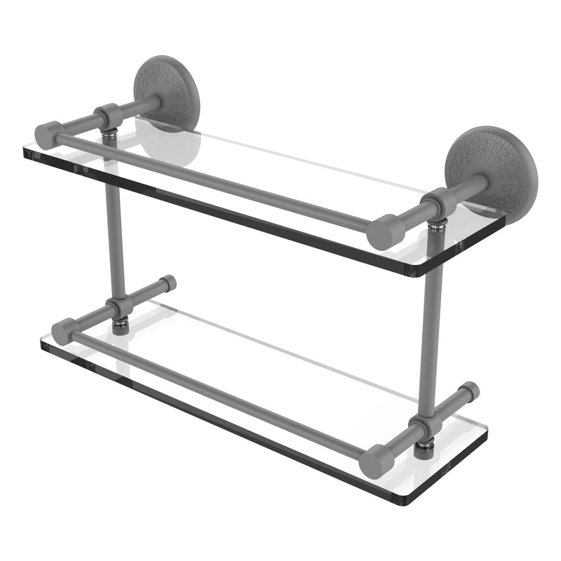 Monte Carlo Collection Double Glass Shelf with Gallery Rail