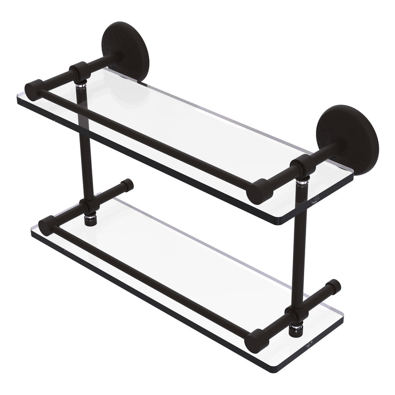 Monte Carlo Collection Double Glass Shelf with Gallery Rail