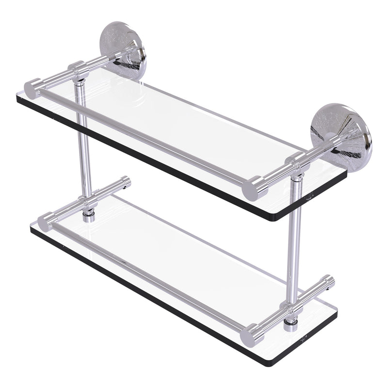 Monte Carlo Collection Double Glass Shelf with Gallery Rail