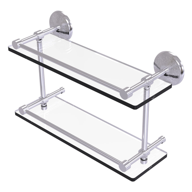 Monte Carlo Collection Double Glass Shelf with Gallery Rail