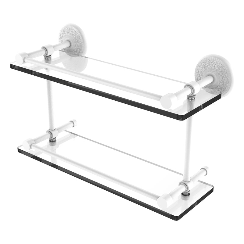 Monte Carlo Collection Double Glass Shelf with Gallery Rail