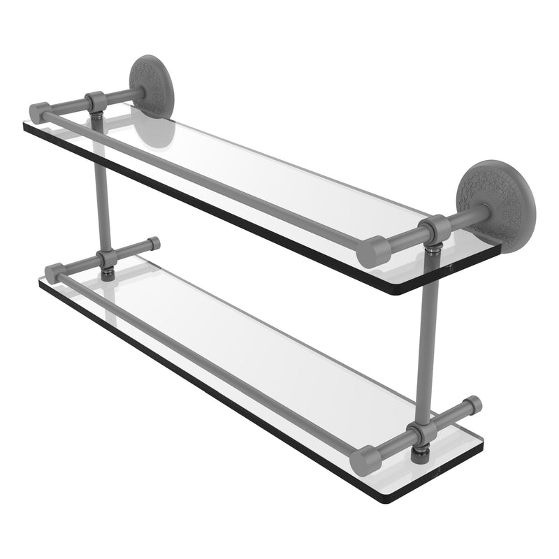 Monte Carlo Collection Double Glass Shelf with Gallery Rail