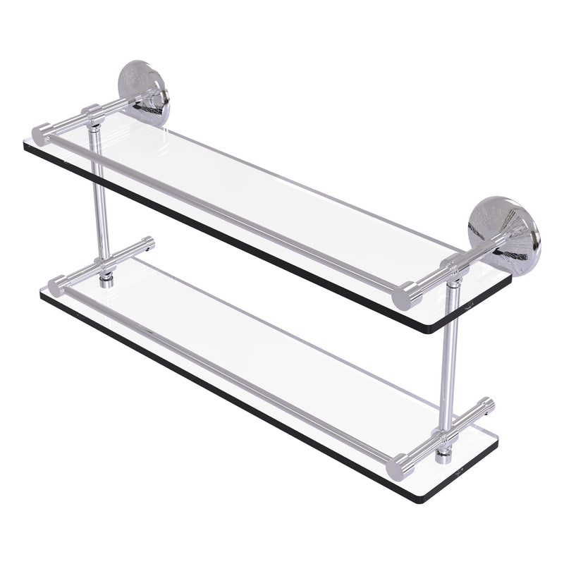 Monte Carlo Collection Double Glass Shelf with Gallery Rail