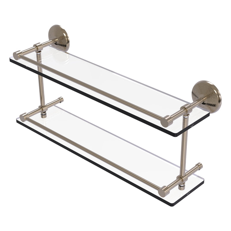 Monte Carlo Collection Double Glass Shelf with Gallery Rail