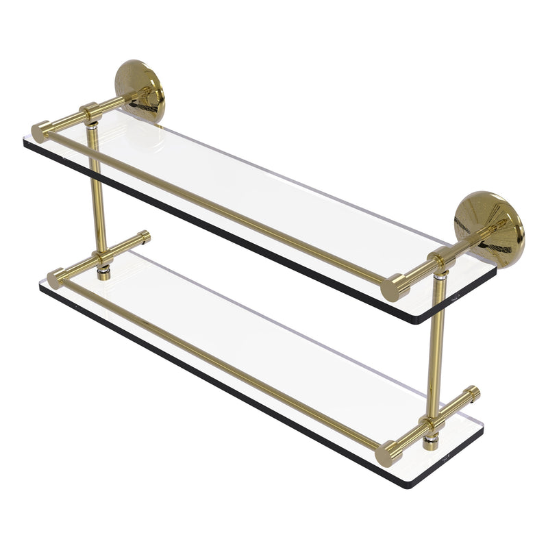 Monte Carlo Collection Double Glass Shelf with Gallery Rail