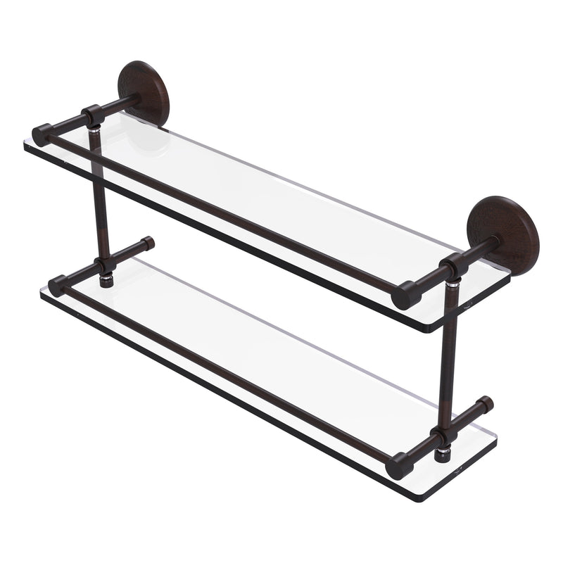 Monte Carlo Collection Double Glass Shelf with Gallery Rail