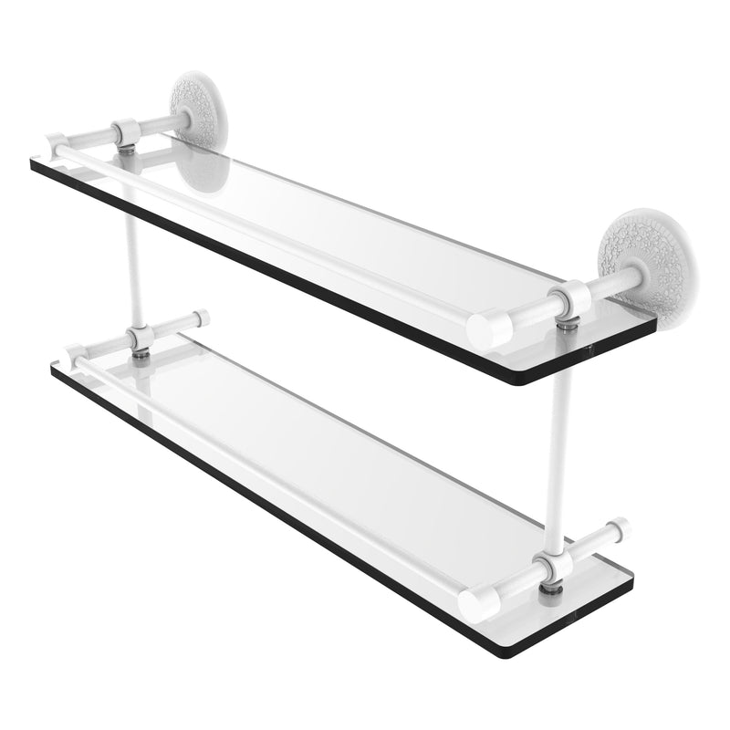 Monte Carlo Collection Double Glass Shelf with Gallery Rail