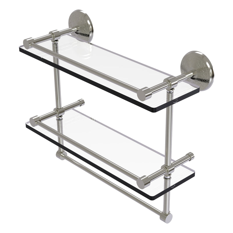 Monte Carlo Collection Double Glass Gallery Rail Shelf with Towel Bar