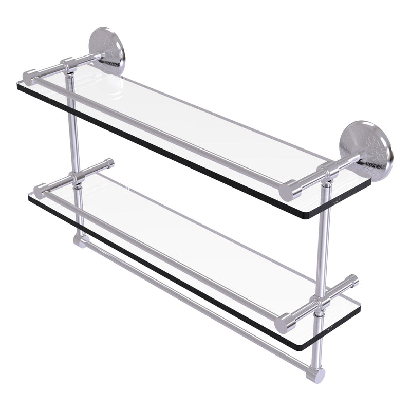 Monte Carlo Collection Double Glass Gallery Rail Shelf with Towel Bar