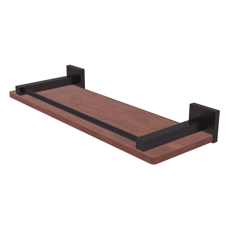 Montero Collection Solid IPE Ironwood Shelf with Gallery Rail