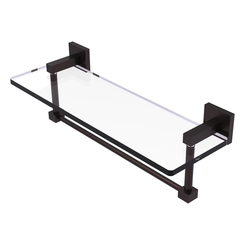 Montero Collection Glass Vanity Shelf with Integrated Towel Bar