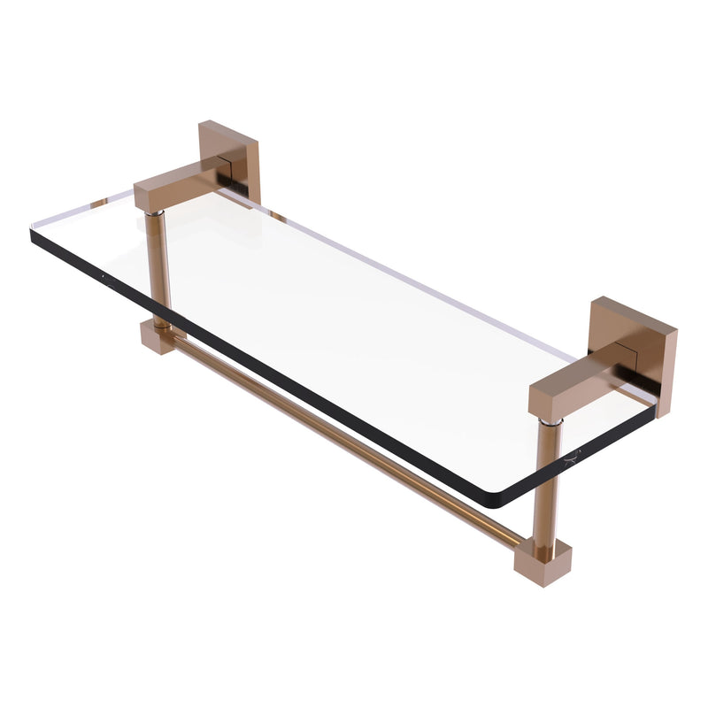 Montero Collection Glass Vanity Shelf with Integrated Towel Bar