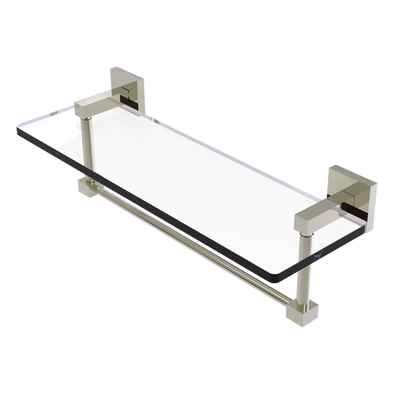 Montero Collection Glass Vanity Shelf with Integrated Towel Bar