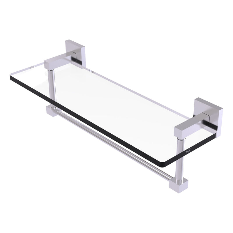 Montero Collection Glass Vanity Shelf with Integrated Towel Bar