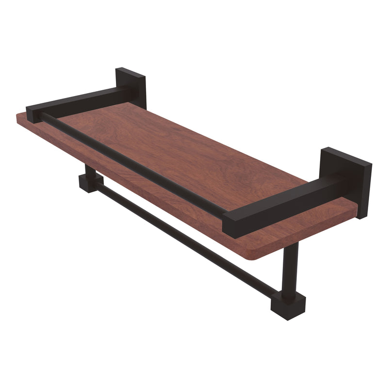 Montero Collection IPE Ironwood Shelf with Gallery Rail and Towel Bar