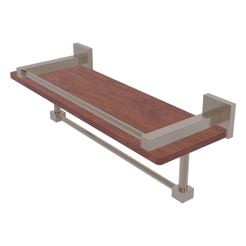 Montero Collection IPE Ironwood Shelf with Gallery Rail and Towel Bar