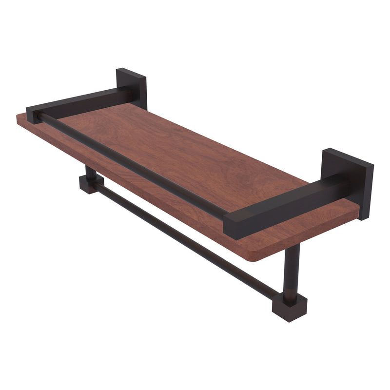 Montero Collection IPE Ironwood Shelf with Gallery Rail and Towel Bar